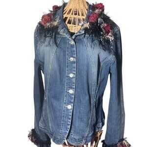 Like to be Unique? You need this one of a kind Jean Jacket Handmade M